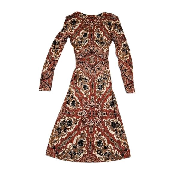ETRO $1320 Elba Long Sleeve Midi Dress EUR 42 US 10 Luxury Italian Designer Boho - Picture 9 of 16
